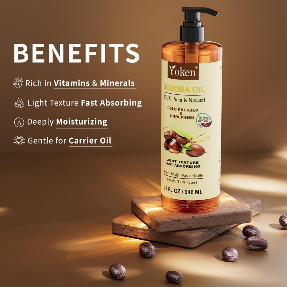 Yoken Jojoba Oil used as hair treatment for lightweight shine