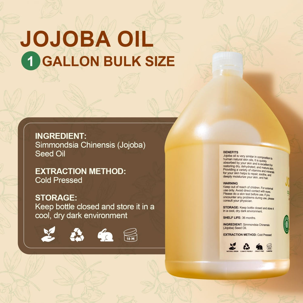 Yoken jojoba oil multi-use for hair, skin, nails, and massage routines.