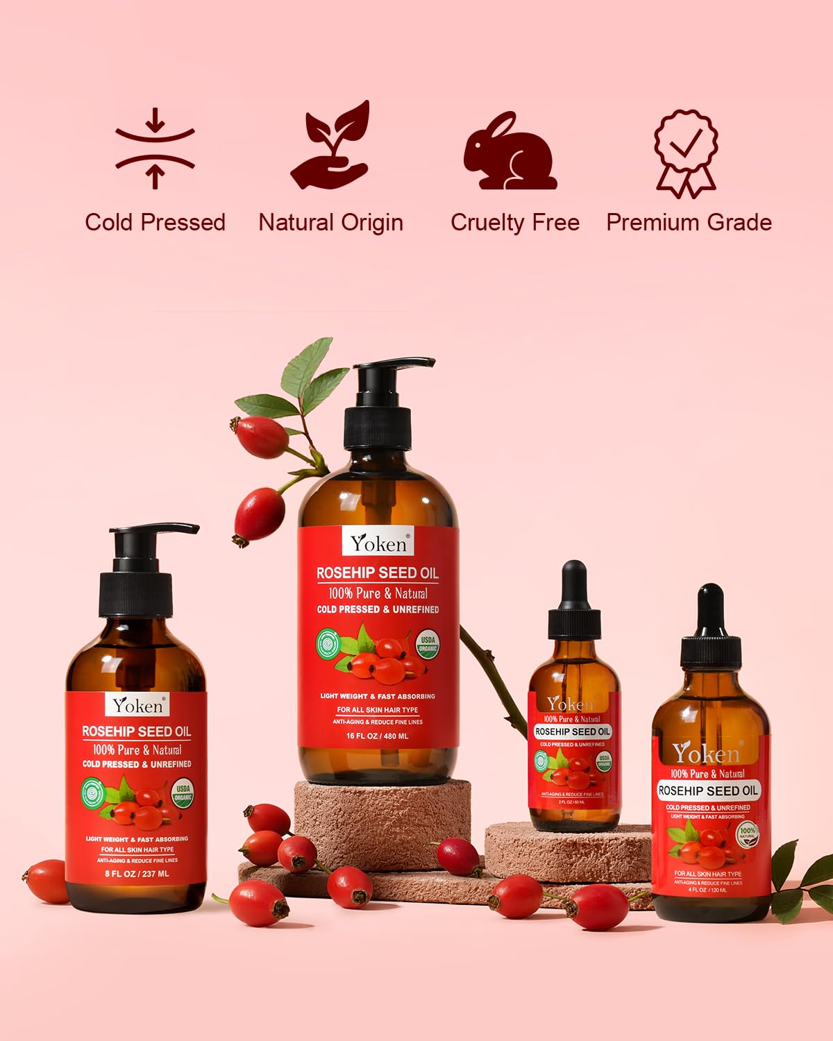 Yoken Rosehip Oil being used in a massage or gua sha routine