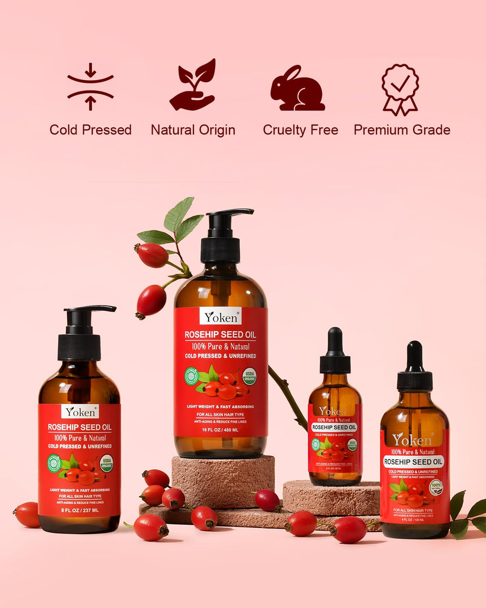 Yoken Rosehip Oil being used in a massage or gua sha routine