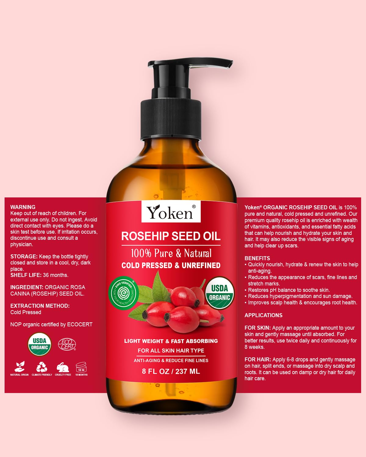 Yoken Rosehip Oil as a carrier oil in DIY blends for skin and hair care