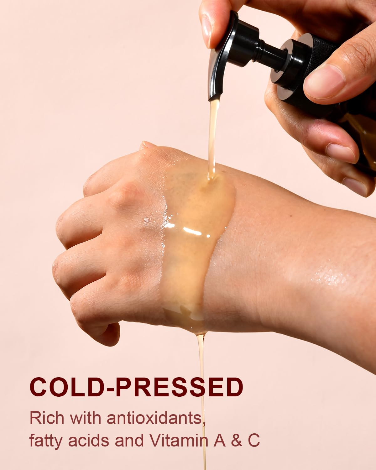 Yoken Rosehip Oil drops on skin providing lightweight hydration