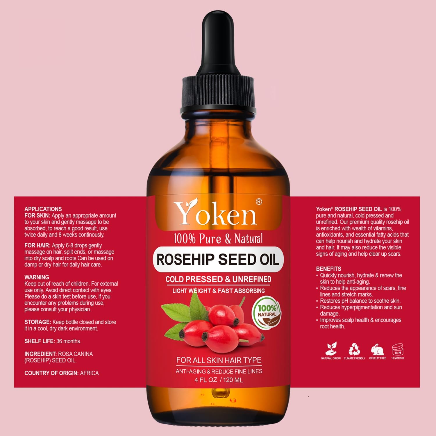 Yoken Rosehip Seed Oil gua sha-ready surface supports smooth facial massage