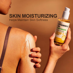 Yoken Vitamin E Oil pump dispenser for easy application and moisturization.