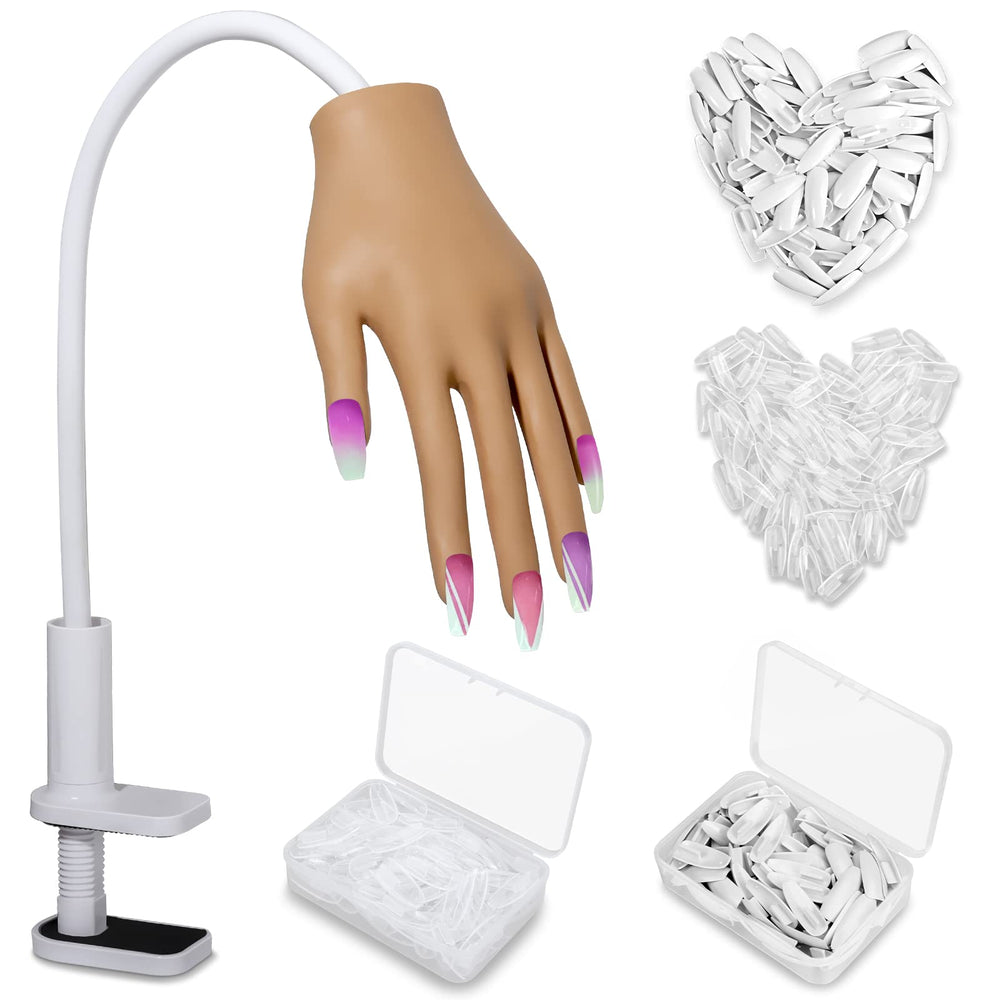 Yokilly practice hand with nails assembled for stable practice and accurate nail art technique.
