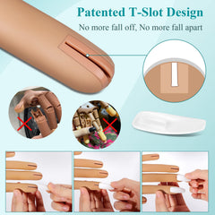 Yokilly silicone practice hand close-up highlighting soft feel for painless practice.