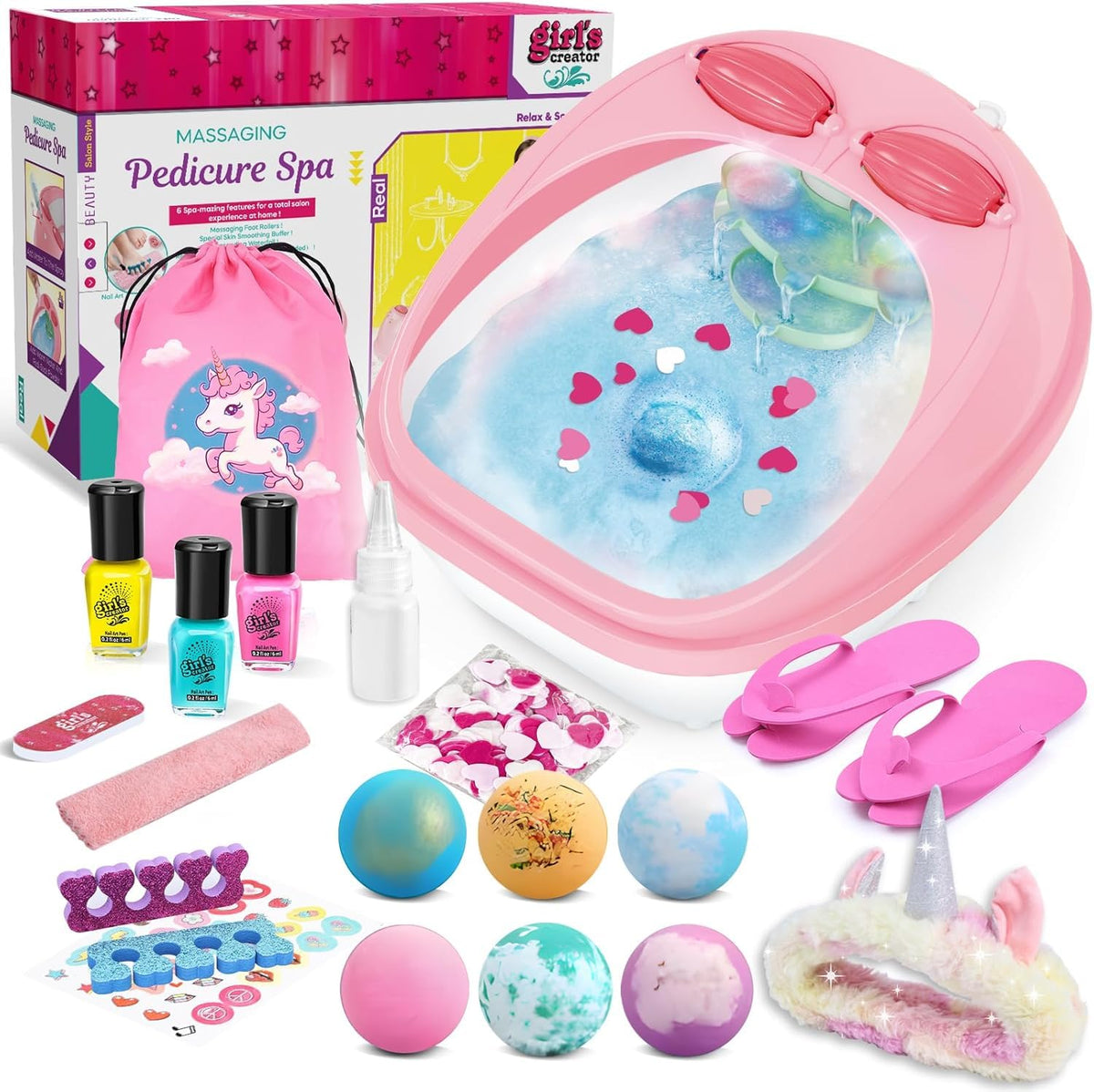 Yoloflix spa day foot spa tub with bubbles for at-home pampering.