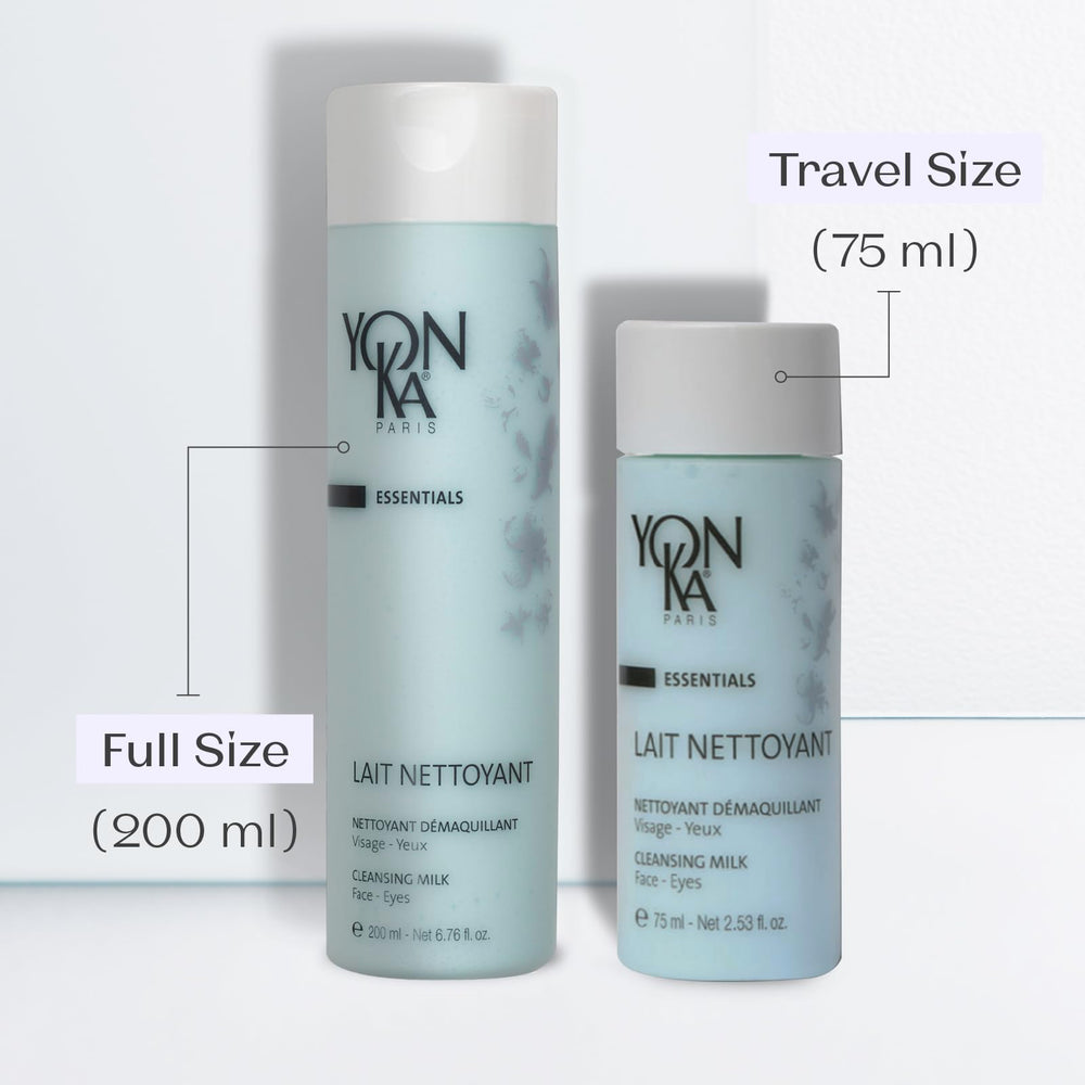 Yon-Ka Lait Nettoyant gentle for eyes and lips, removed with a damp cotton pad.