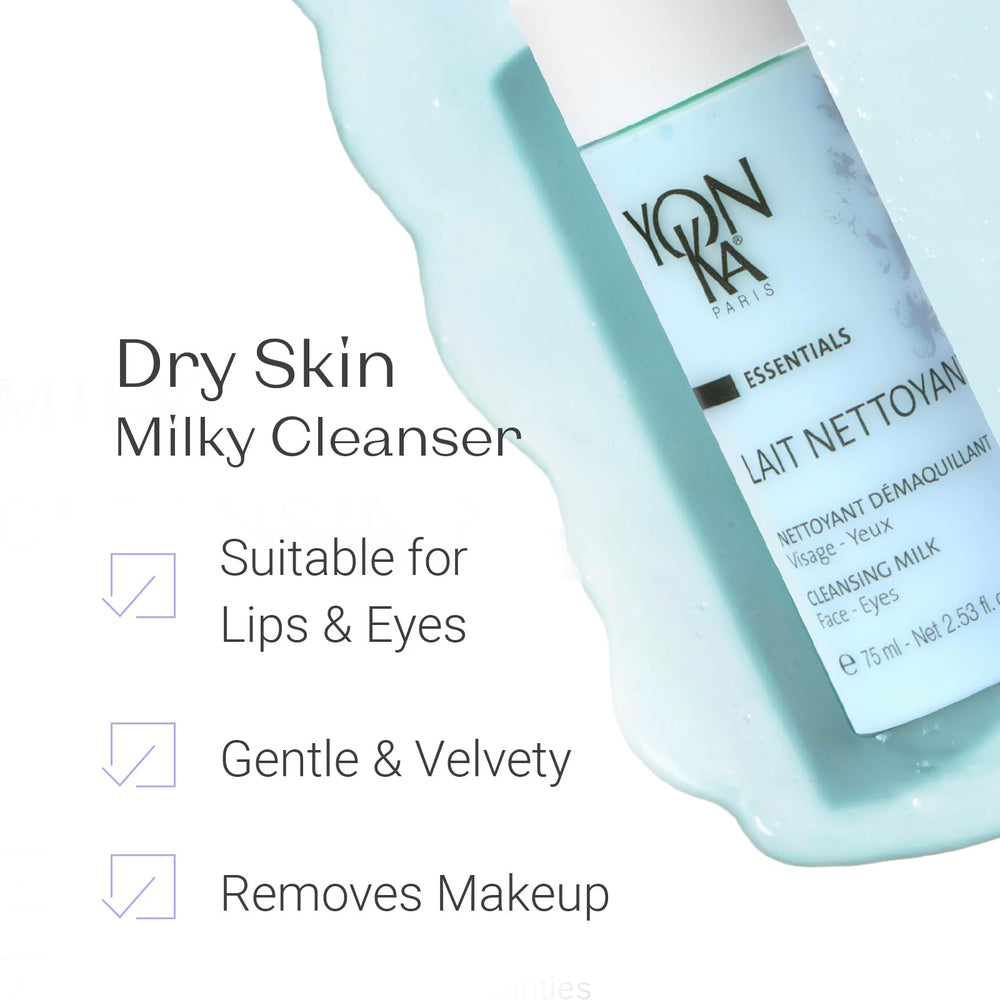 Yon-Ka Lait Nettoyant texture close-up highlighting velvety, moisturizing texture that nourishes skin.