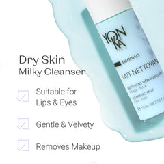Yon-Ka Lait Nettoyant texture close-up highlighting velvety, moisturizing texture that nourishes skin.