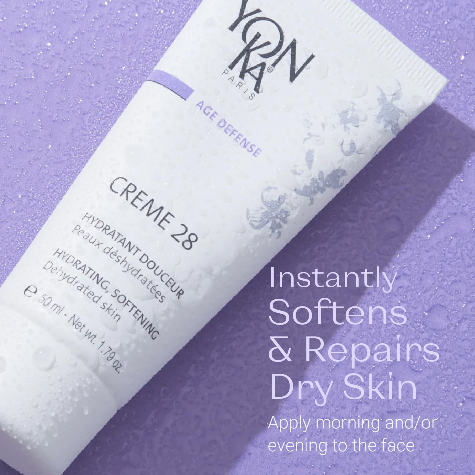 Yon-Ka Crème 28 olive-oil rich ingredient image highlights nourishment.