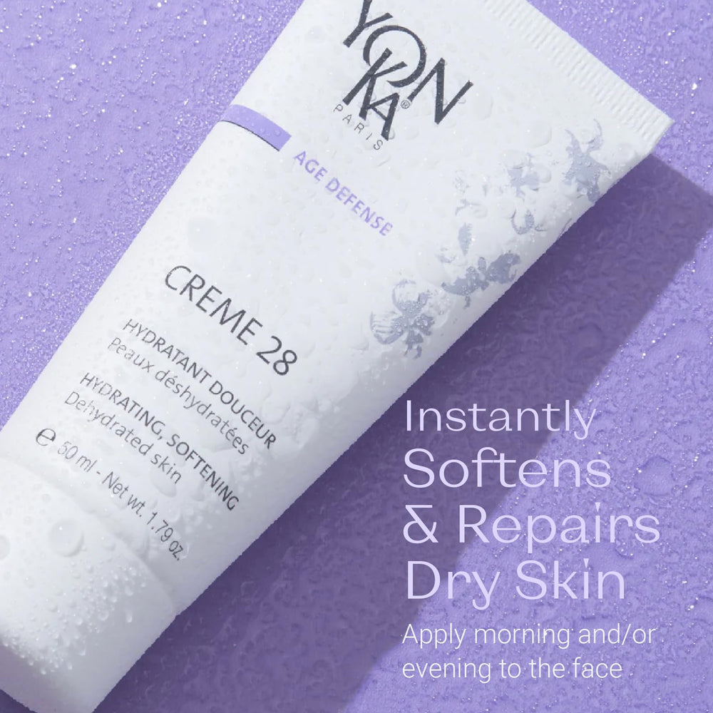 Yon-Ka Crème 28 olive-oil rich ingredient image highlights nourishment.