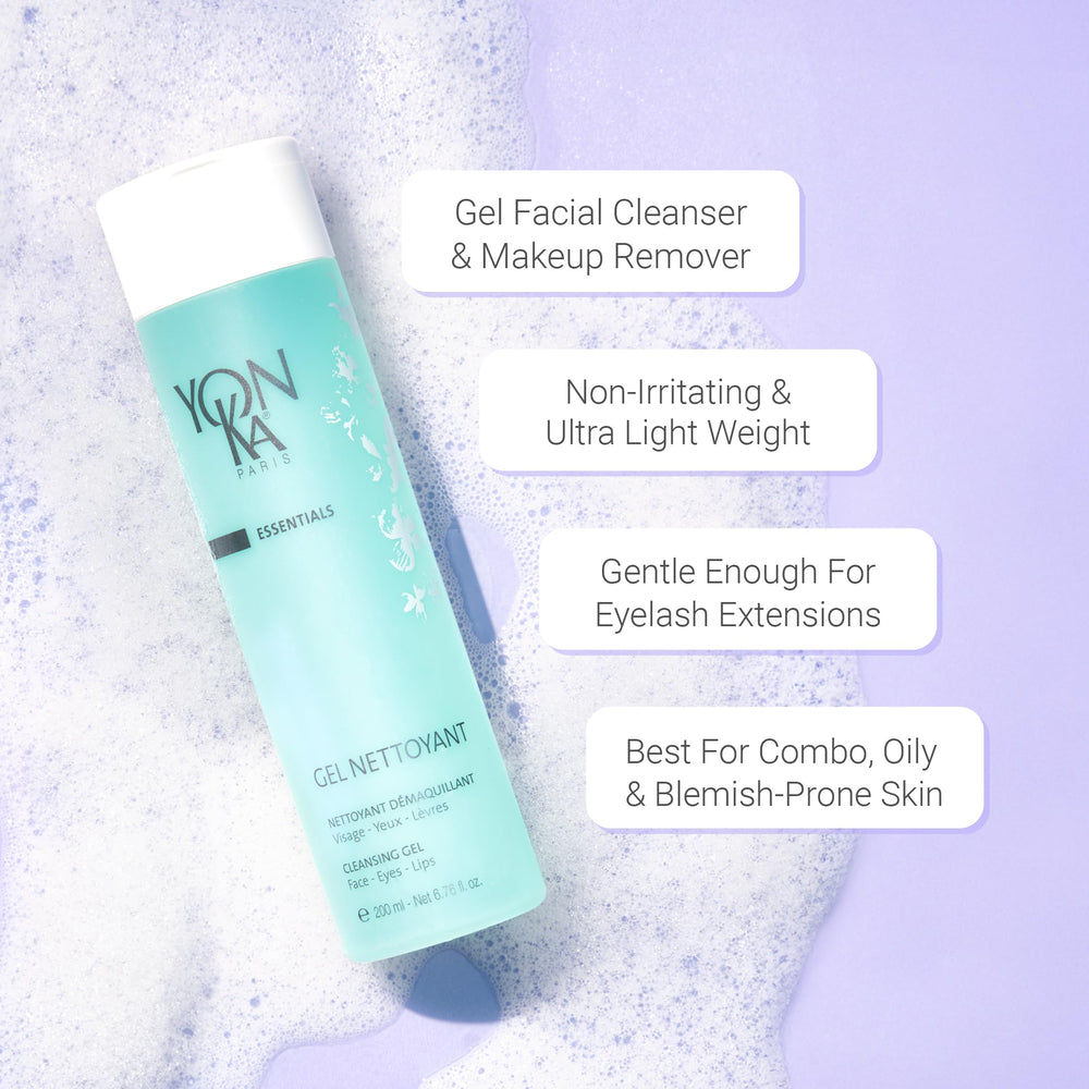 Foaming action of Yon-Ka Gel Cleanser for mild daily cleansing.