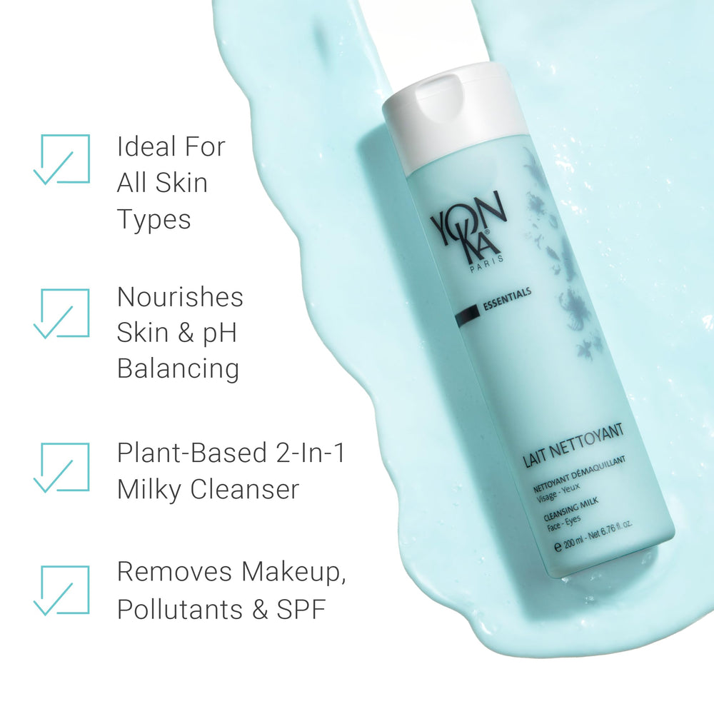 Yonka Lait Nettoyant apply-morning-evening demonstrates convenient daily cleansing ritual