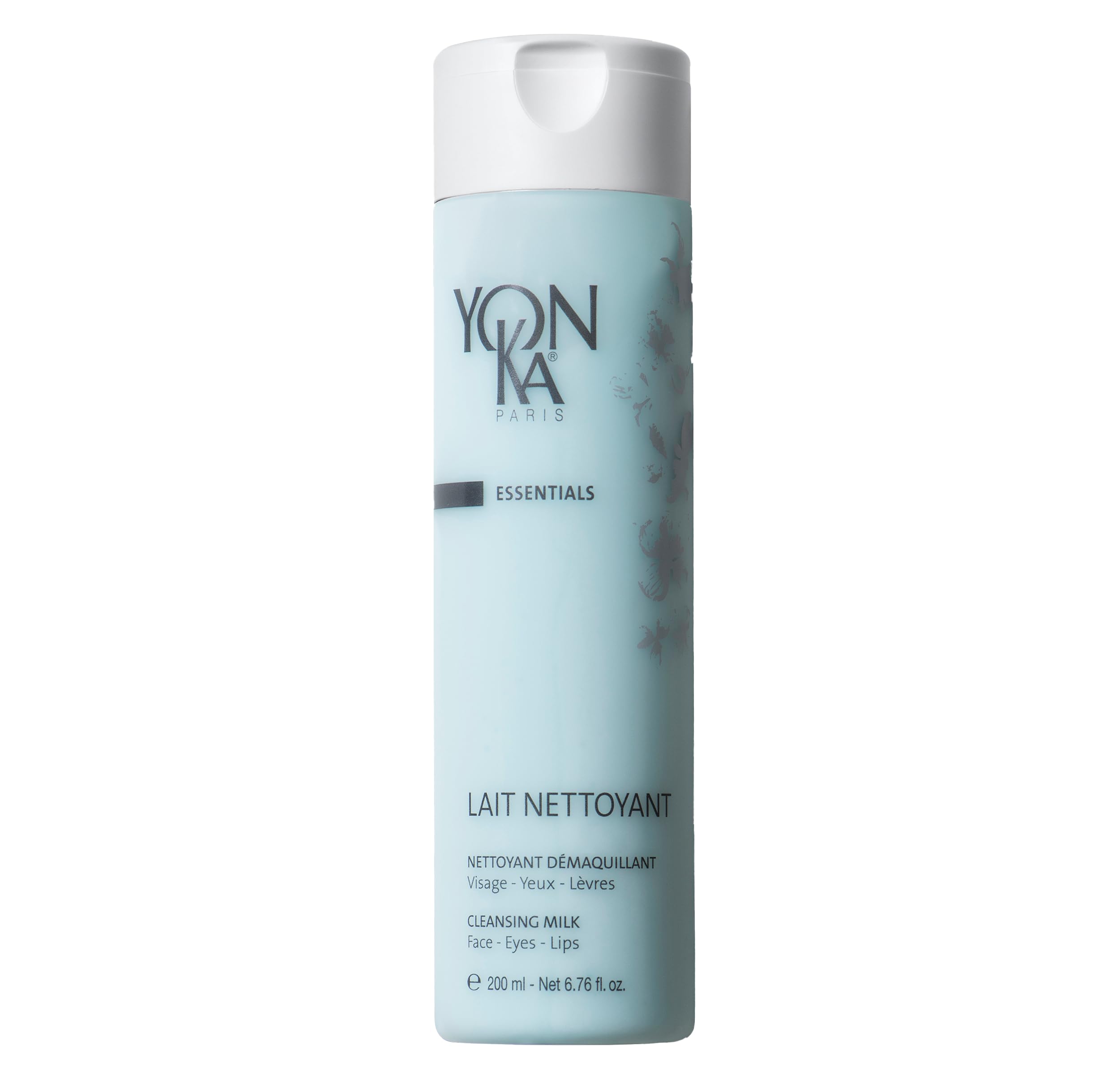 Yonka Lait Nettoyant bottle-pour shows easy makeup removal and gentle cleanse