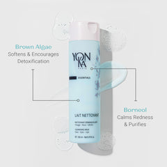 Yonka Lait Nettoyant eye-lips remover with damp cotton for delicate makeup removal
