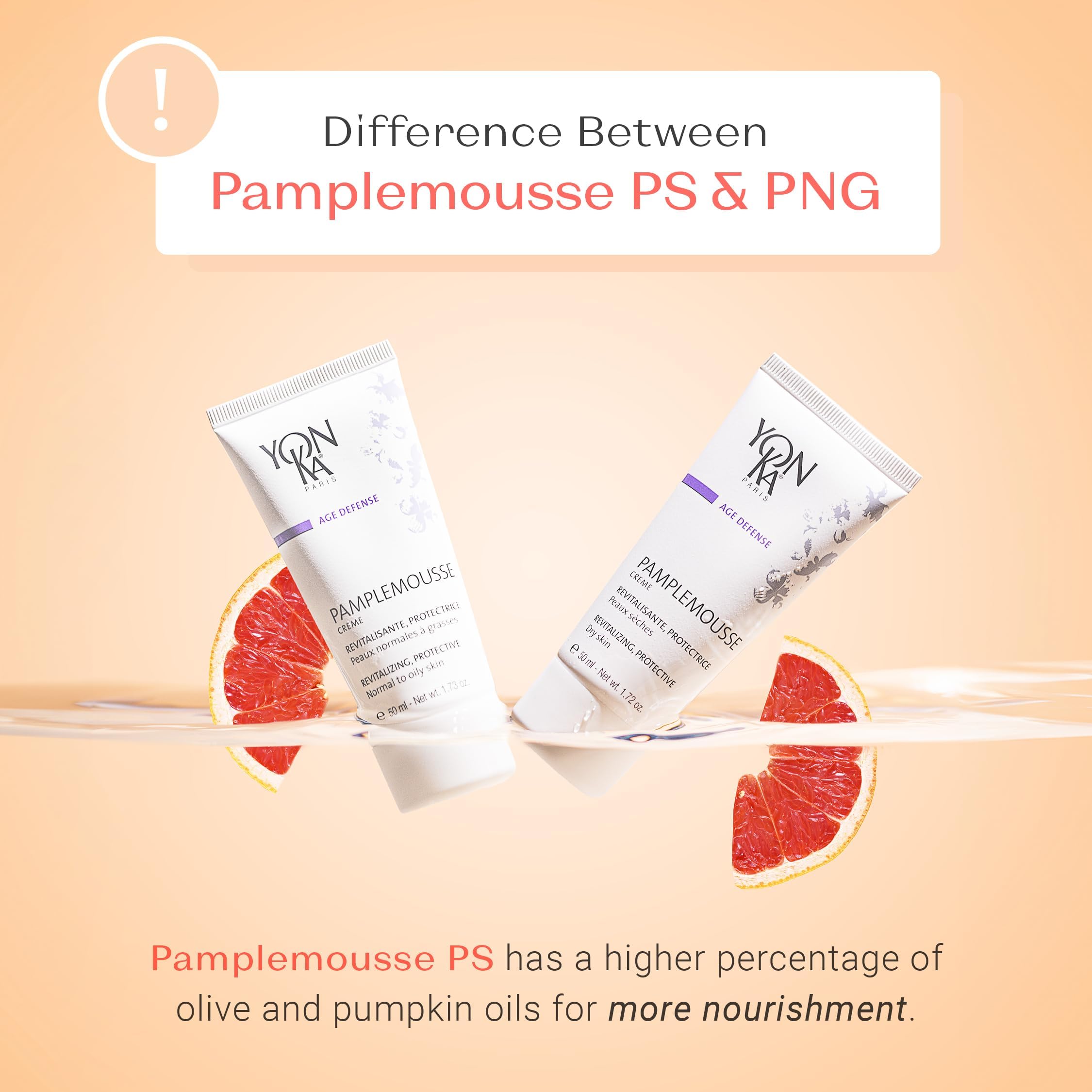 Yon-Ka Pamplemousse PS grapefruit oil brings natural vitamin C and antioxidants for skin vitality.