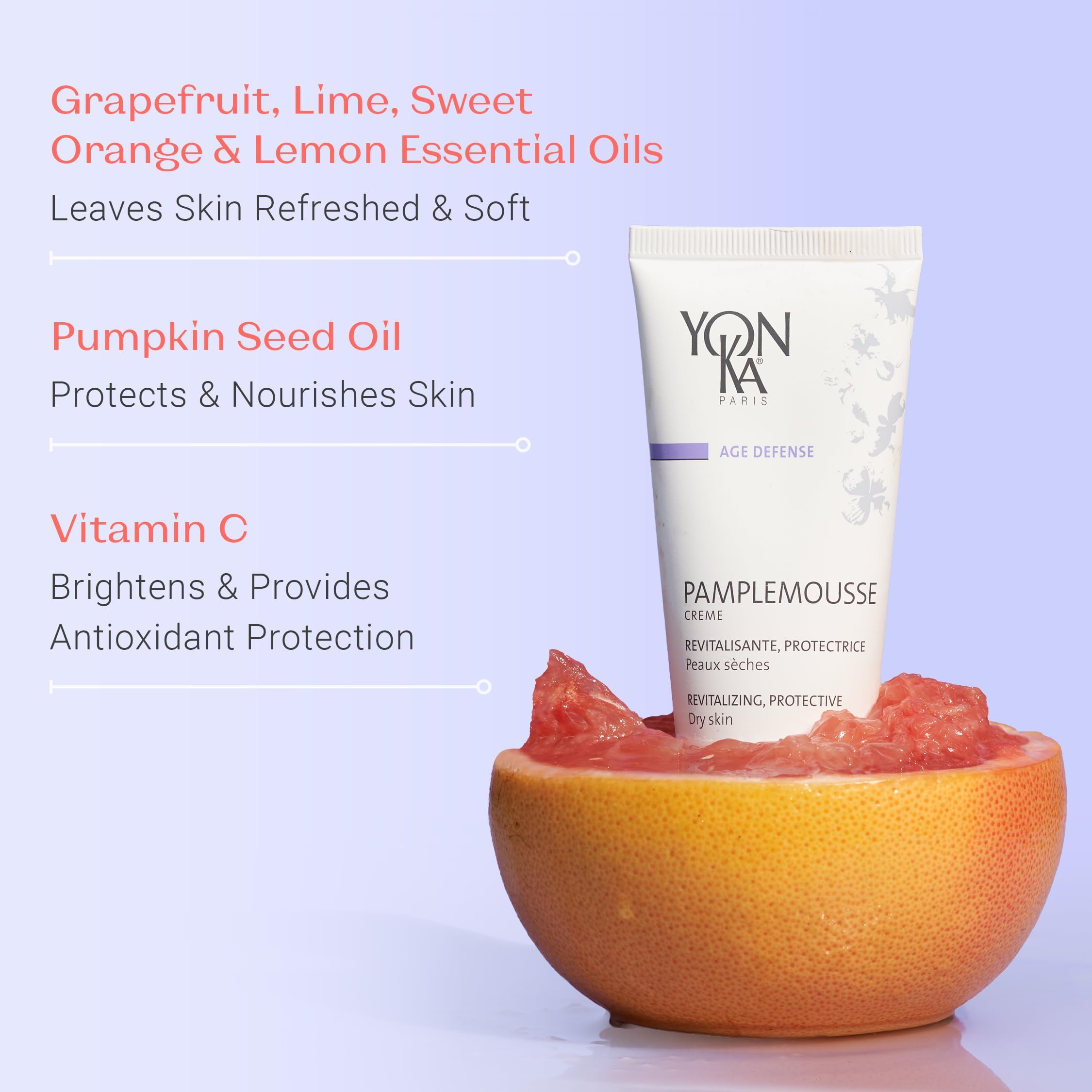Yon-Ka Pamplemousse PS Quintessence blend highlights botanicals for pore refinement and balance.