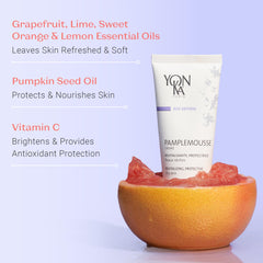 Yon-Ka Pamplemousse PS Quintessence blend highlights botanicals for pore refinement and balance.