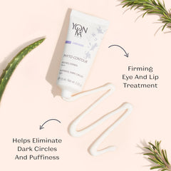 Yonka Phyto-Contour is applied under the eye to reduce puffiness.