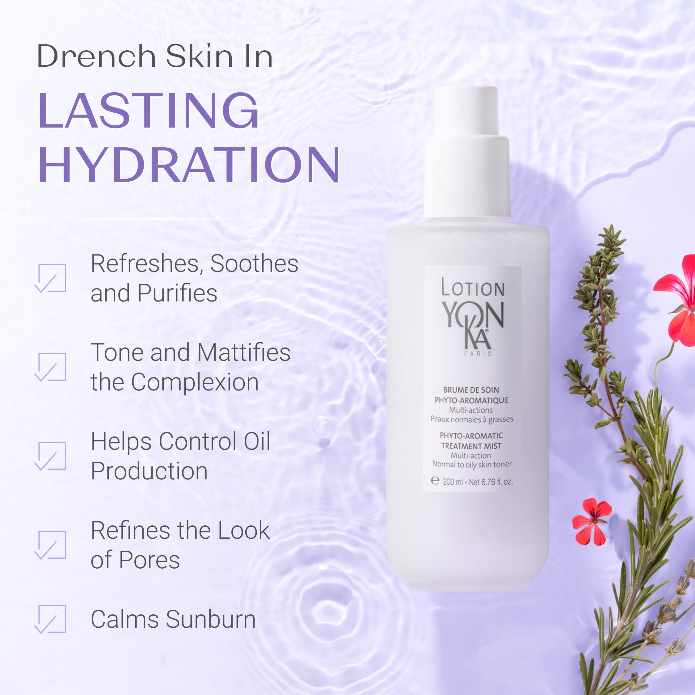 Yon-Ka PNG Lotion Toner five essential oils blend close-up adds fragrance and balance.