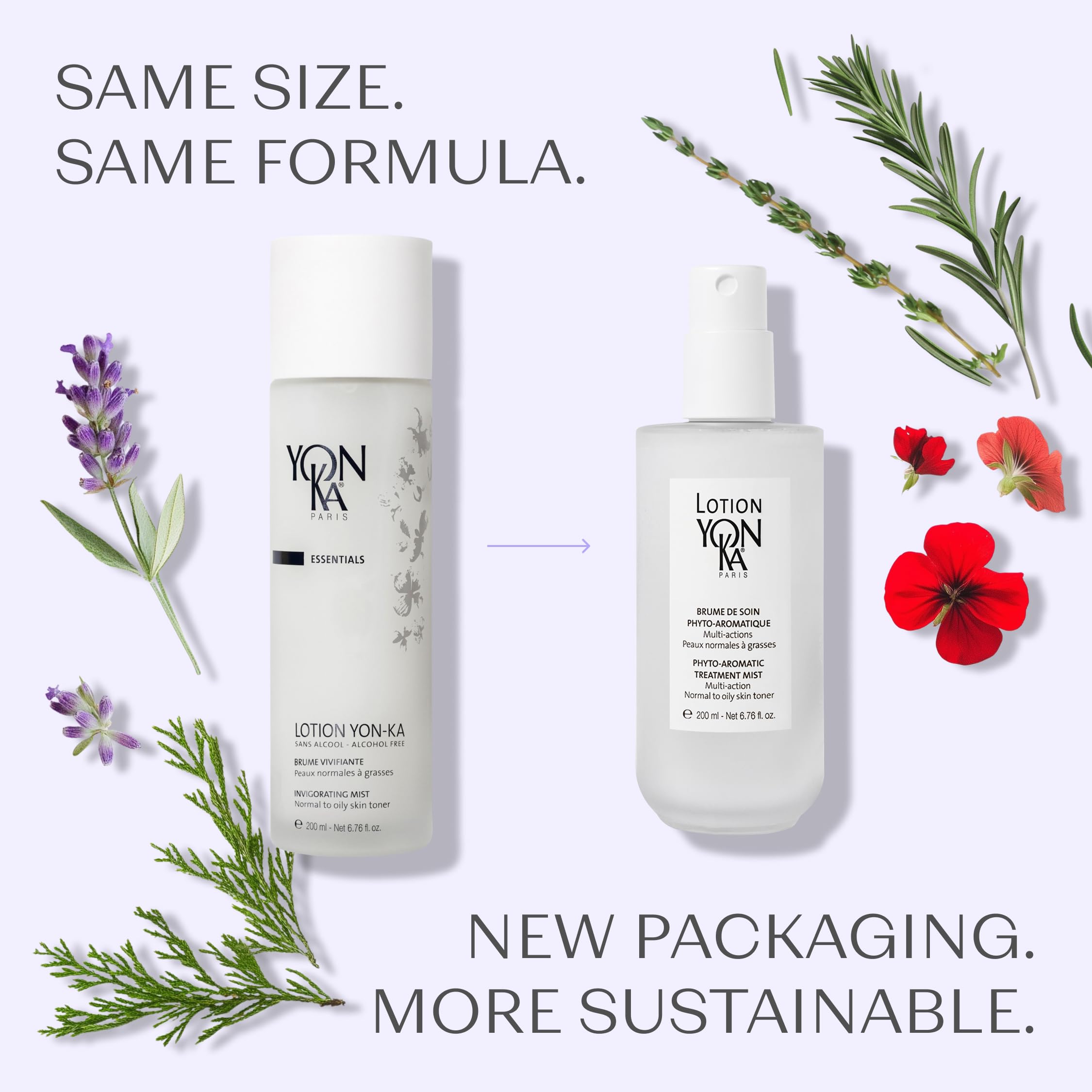 Yon-Ka PNG Lotion Toner spray-action image demonstrates quick facial refreshment.