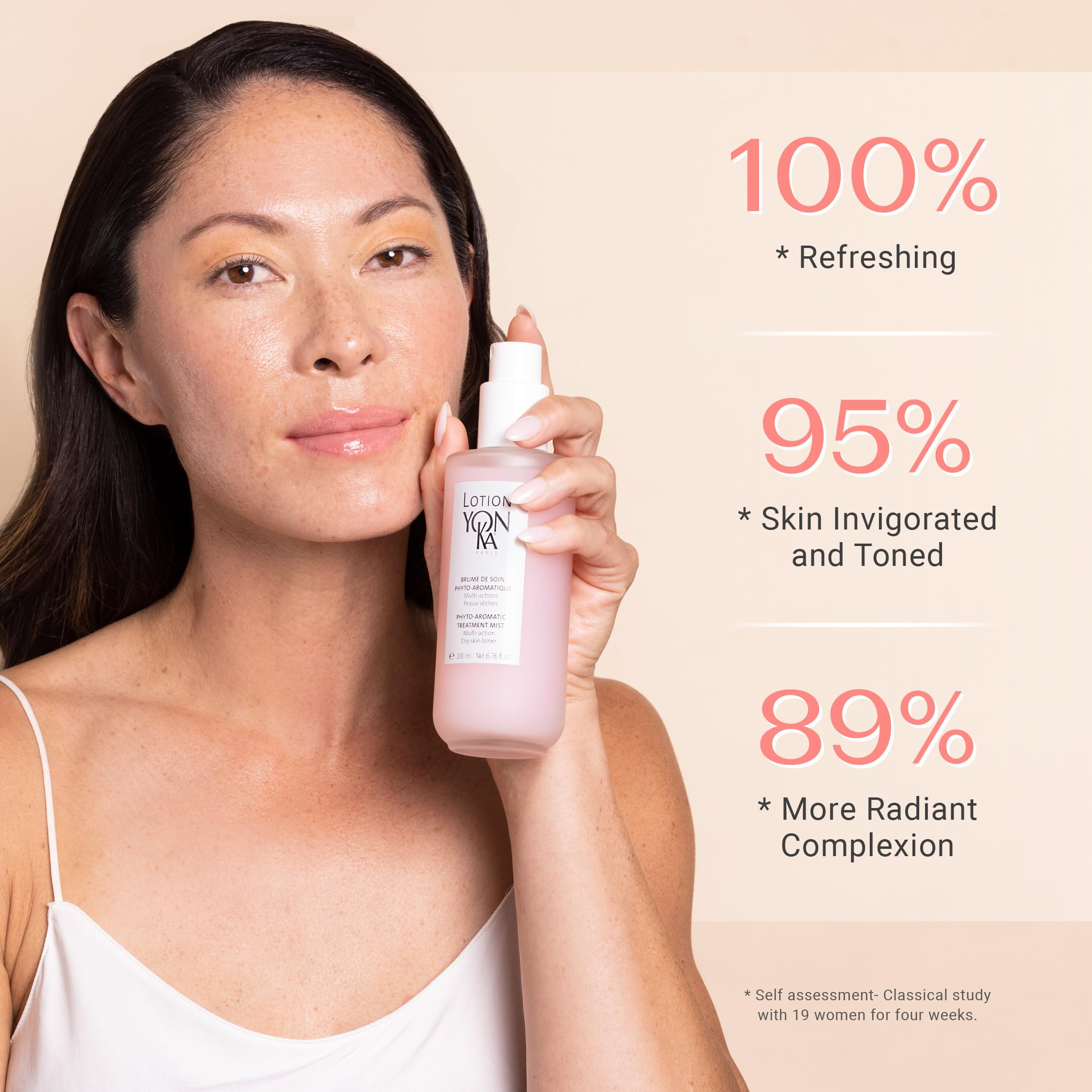 Yon-Ka PS lotion-toner-mist close-up texture highlights plant glycerin hydration.