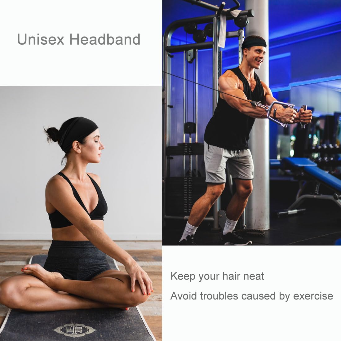 YONUF headband used for makeup prep with hair neatly pulled back.