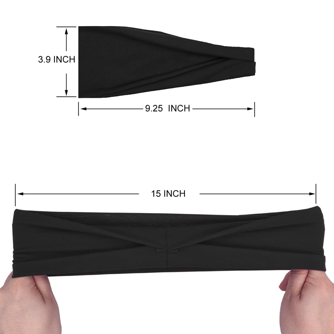 YONUF headband keeping hair in place during running.