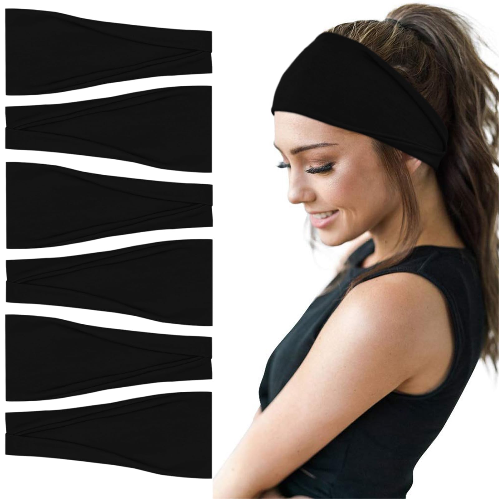 YONUF wide headband for women—sweat-wicking comfort during workouts.
