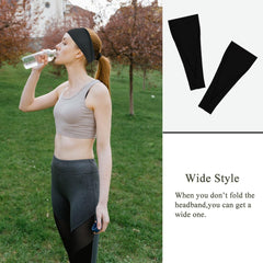 YONUF headband on model during yoga class—comfortable stretch.