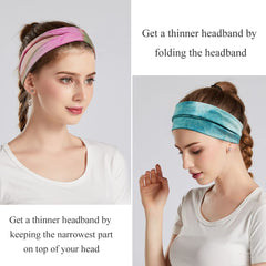 Close-up of YONUF headbands shows soft, stretchy fabric.