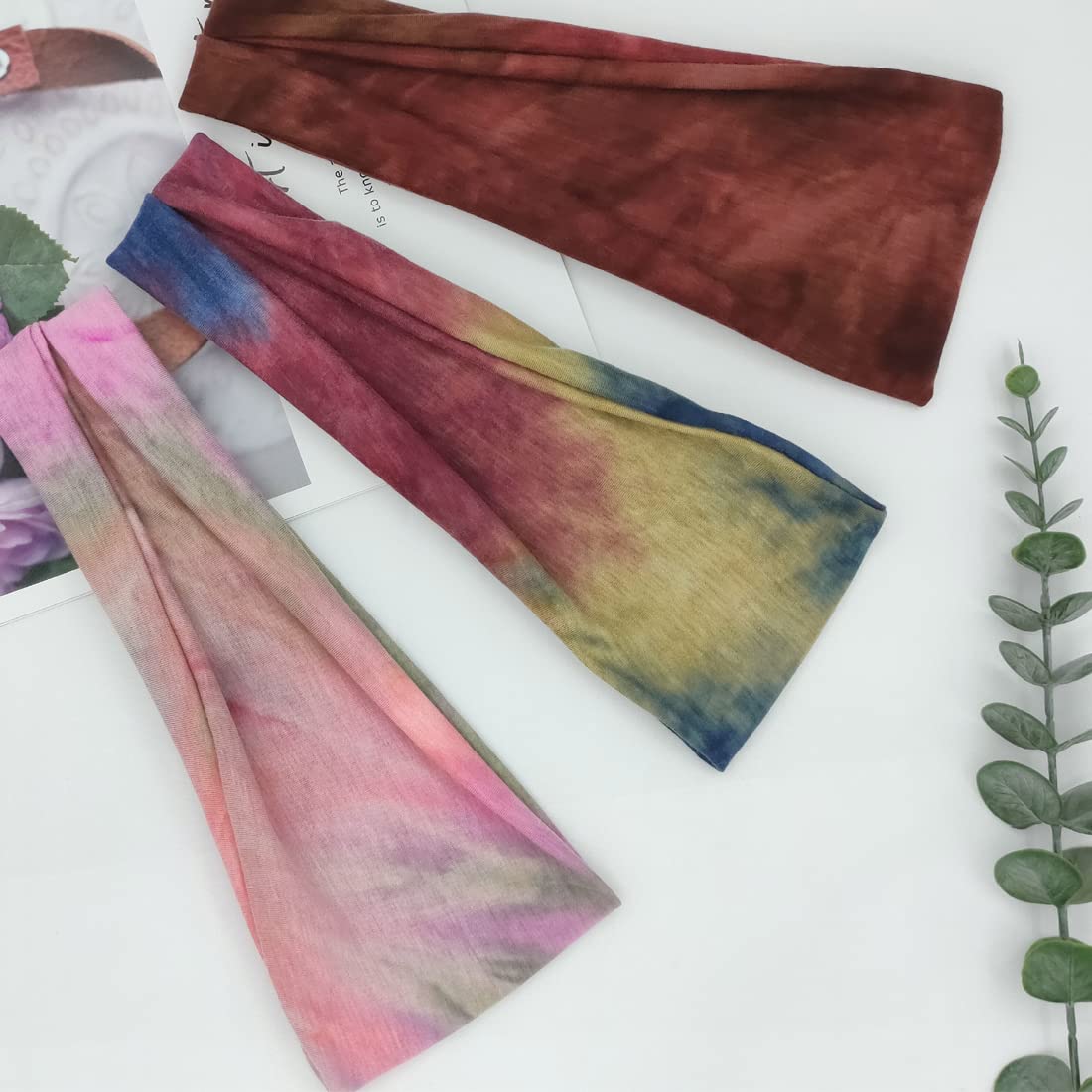 YONUF headbands stretched to show one-size-fits-most fit.