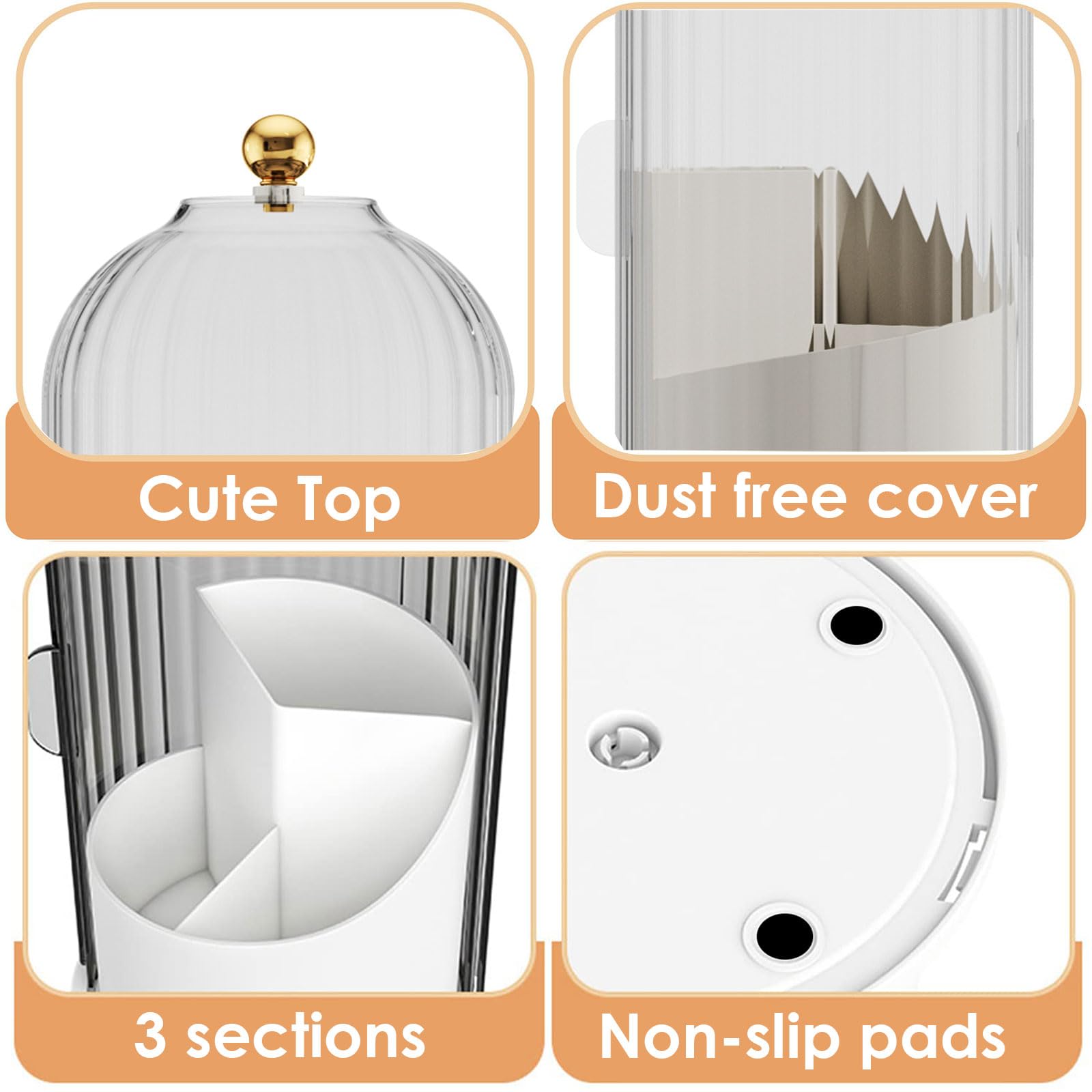 YOOLENS slim, space-saving holder fits compact counters and vanity spaces.