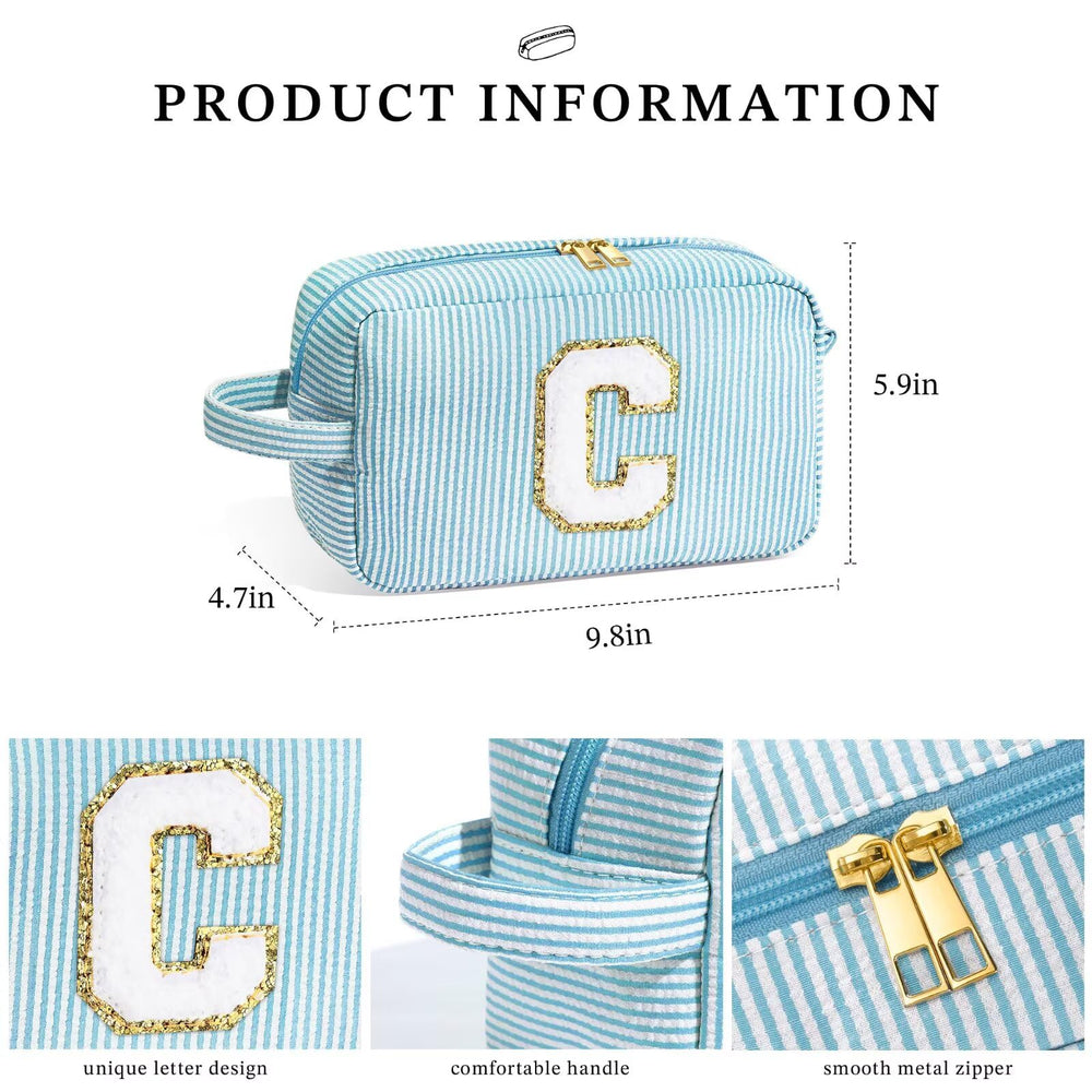 YOOLIFE blue monogram bag with secure initials for personal touch.