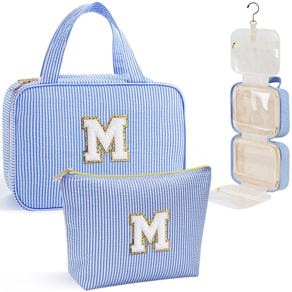 YOOLIFE hanging toiletry bag open view demonstrates expansive storage for toiletries.