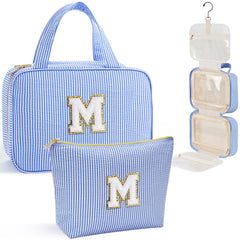 YOOLIFE hanging toiletry bag open view demonstrates expansive storage for toiletries.