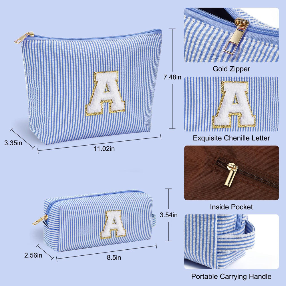 YOOLIFE Initial Makeup Bag dimensions show compact portability
