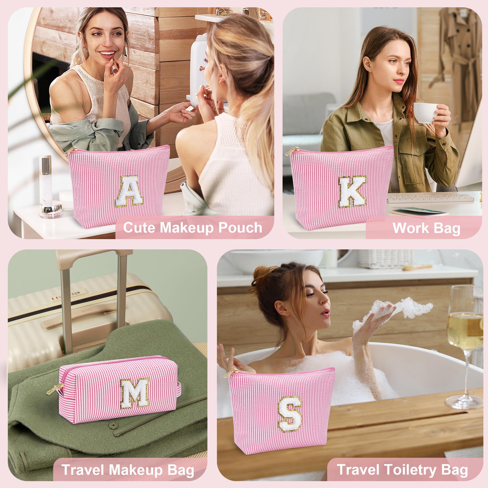 YOOLIFE initial makeup bag presented as a gift ready accessory for teens and women.