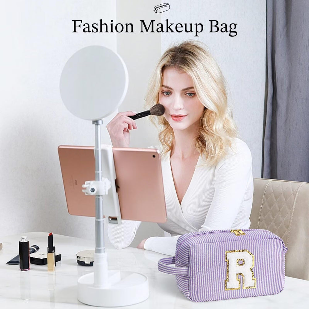 YOOLIFE initial makeup bag fits in purses and suitcases for easy travel.