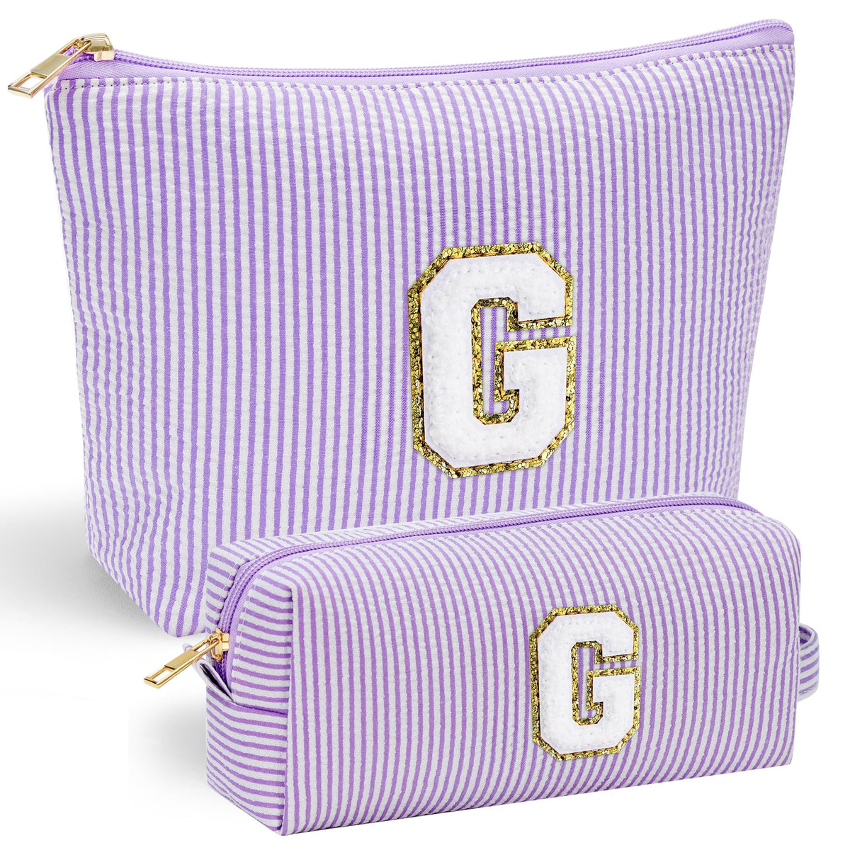 YOOLIFE initial pouch front chenille close-up showing durable personalization