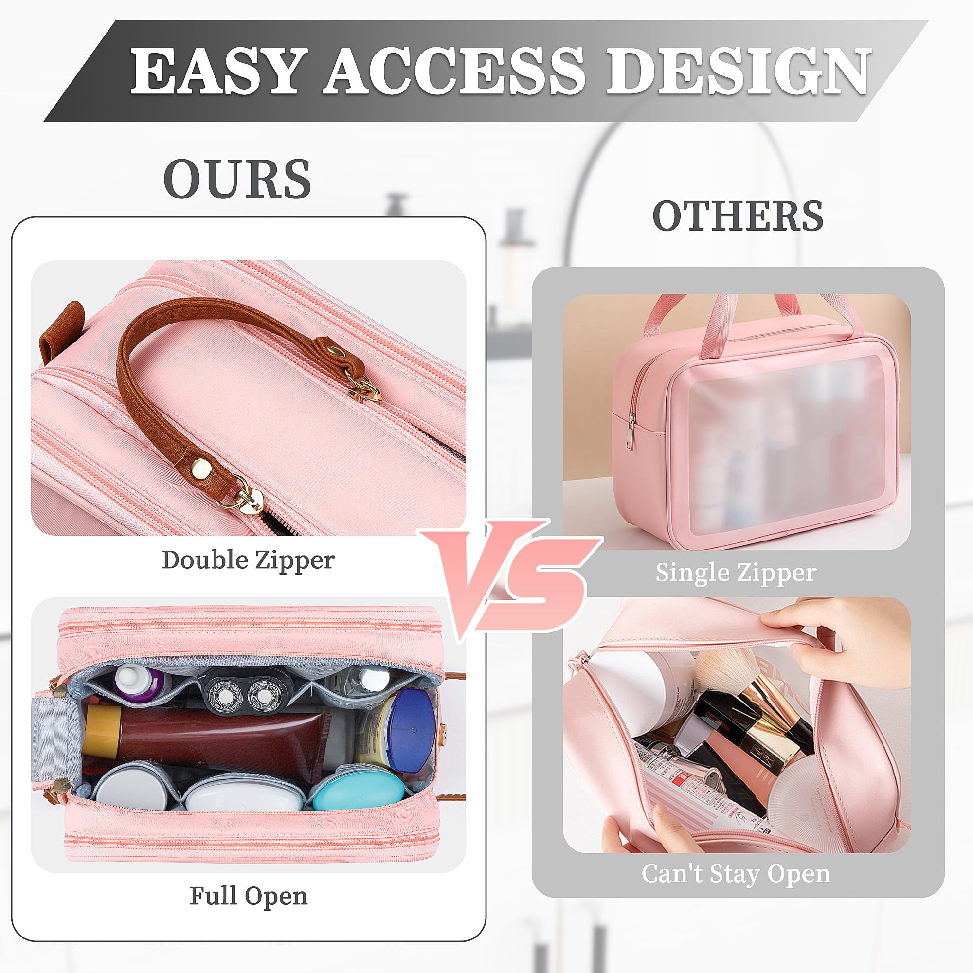 YOOLIFE initial toiletry bag embroidery detail adds personalized charm