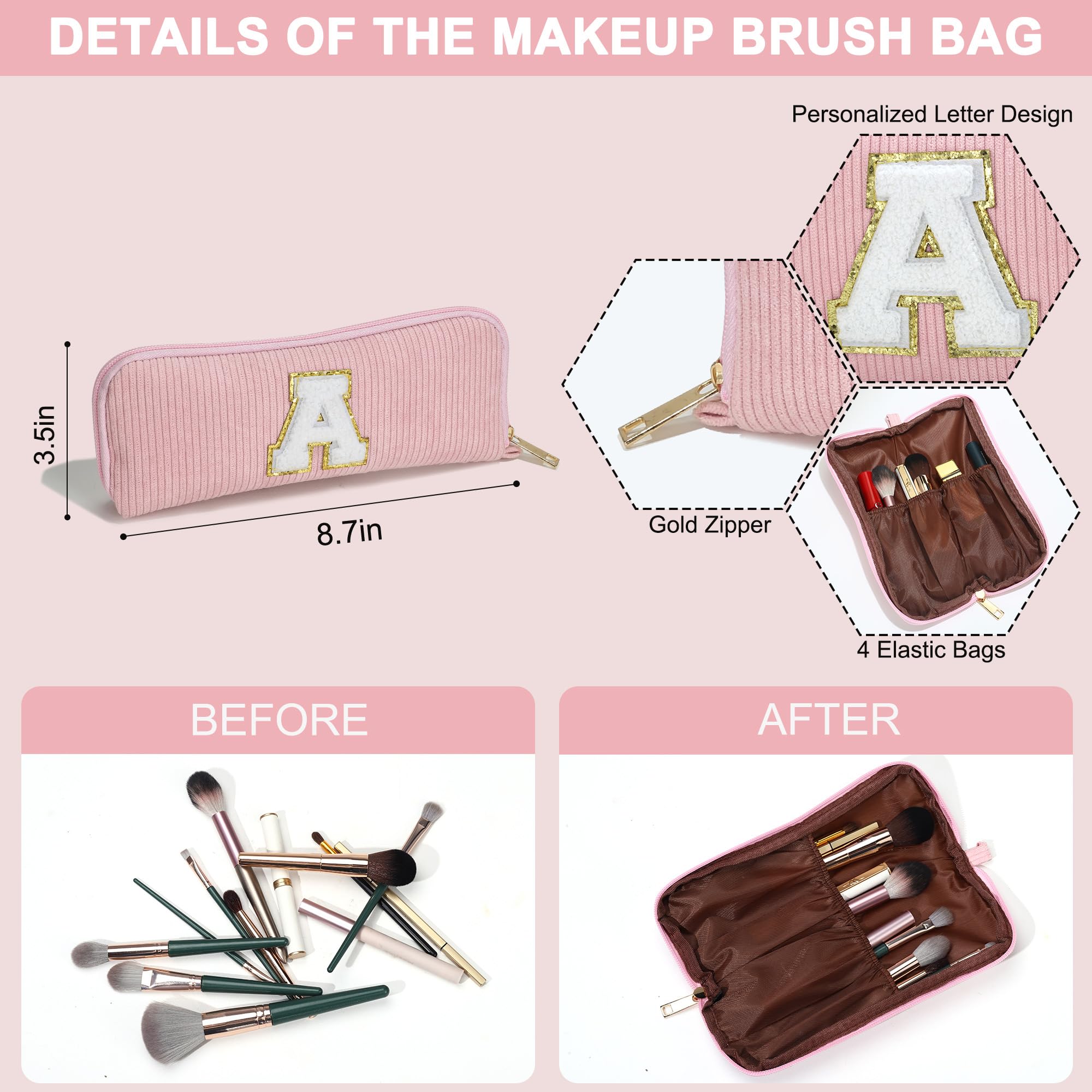 YOOLIFE makeup bag with carry handle and double zipper for easy access