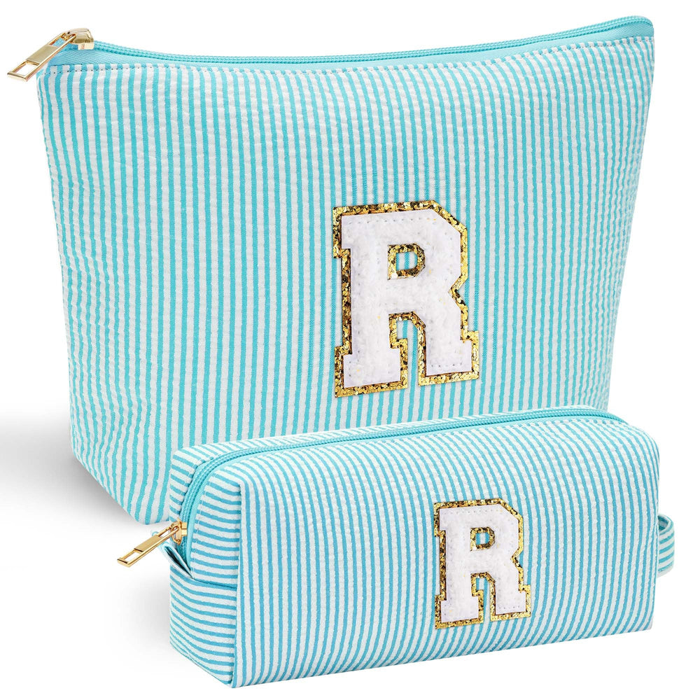 YOOLIFE makeup bag front chenille letter detail for durable, stylish organization
