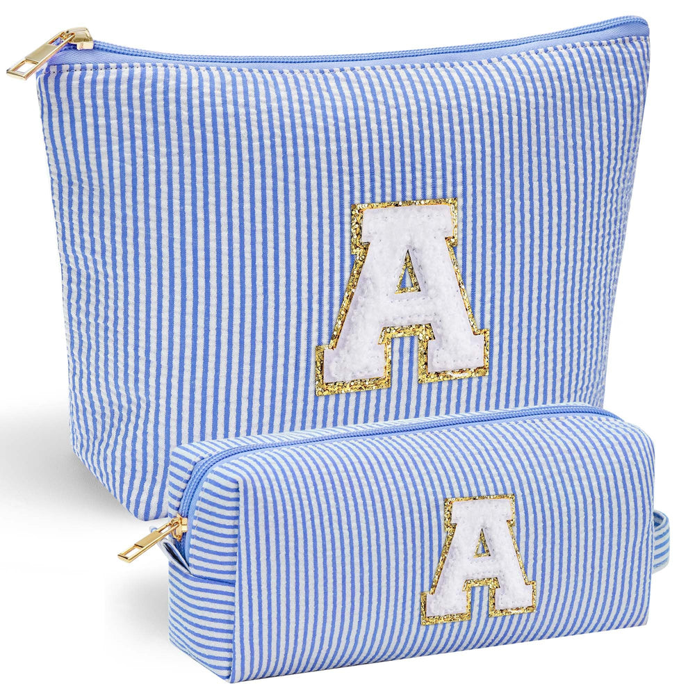 YOOLIFE makeup bag with front chenille letter design for personalized gift.