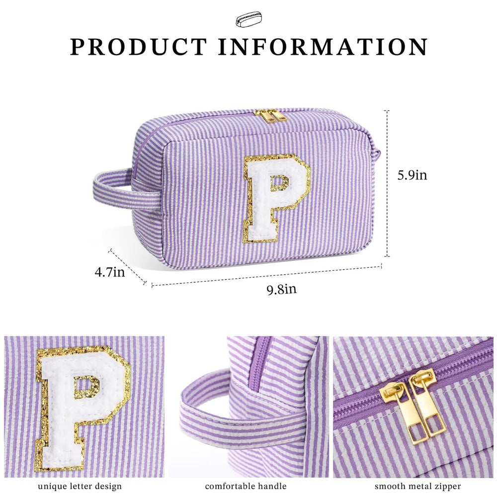 YOOLIFE makeup bag held in hand shows compact 9.8x4.7x5.9 inches.