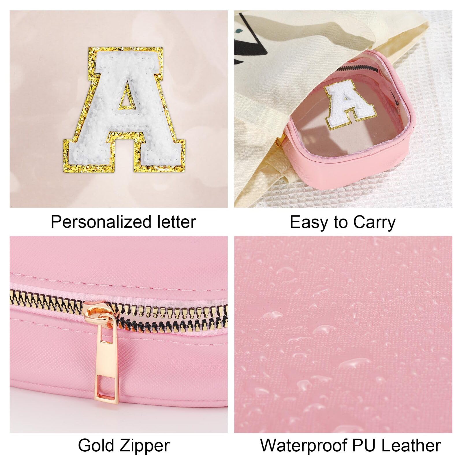 YOOLIFE Mini Makeup Bag compact dimensions fit purses and clutches.