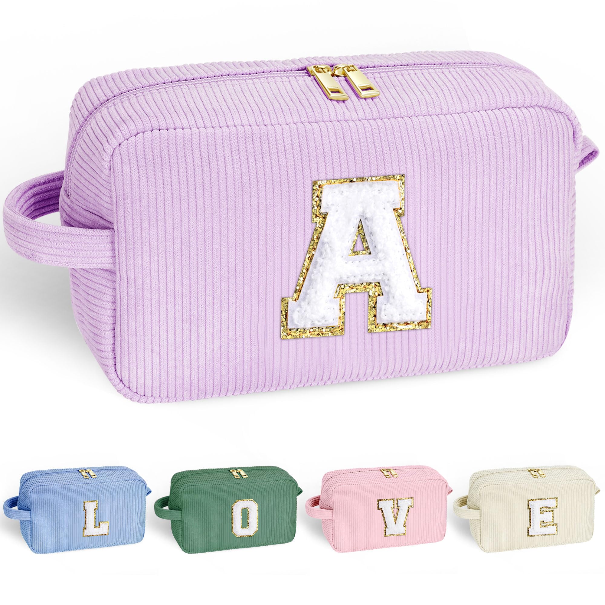 YOOLIFE Purple travel makeup bag front view shows compact organizer for daily cosmetics