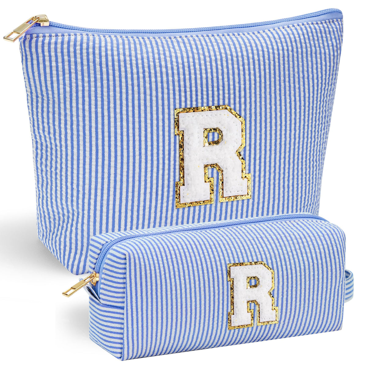YOOLIFE makeup bag with chenille initial embroidery for a personalized gift
