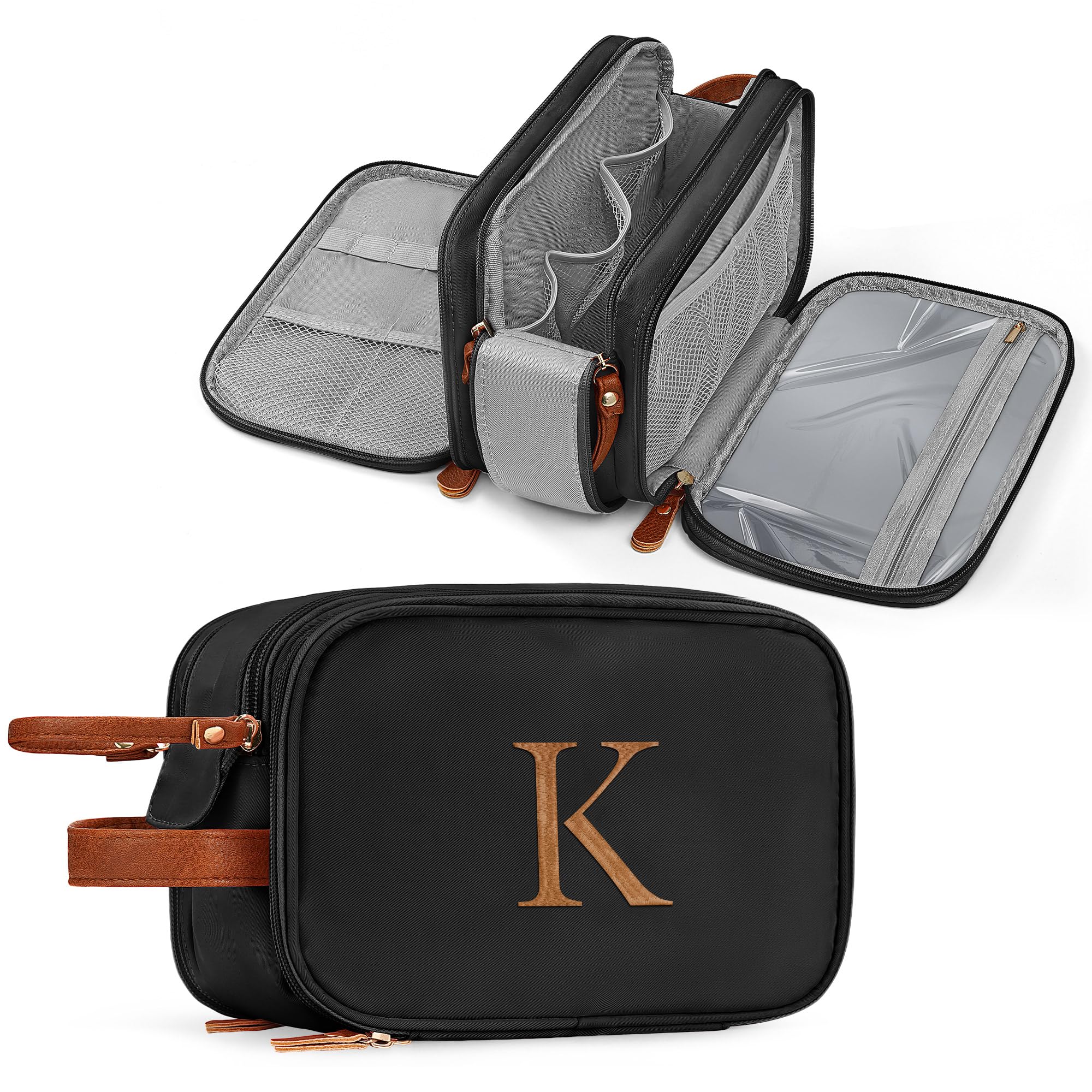 YOOLIFE travel toiletry bag black close-up shows durable exterior for travel